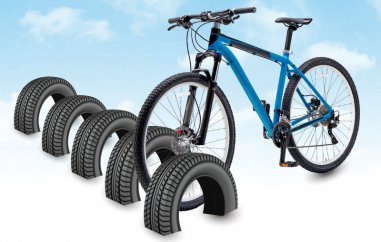 Sabia que... pode estacionar bicicletas com pneus usados?